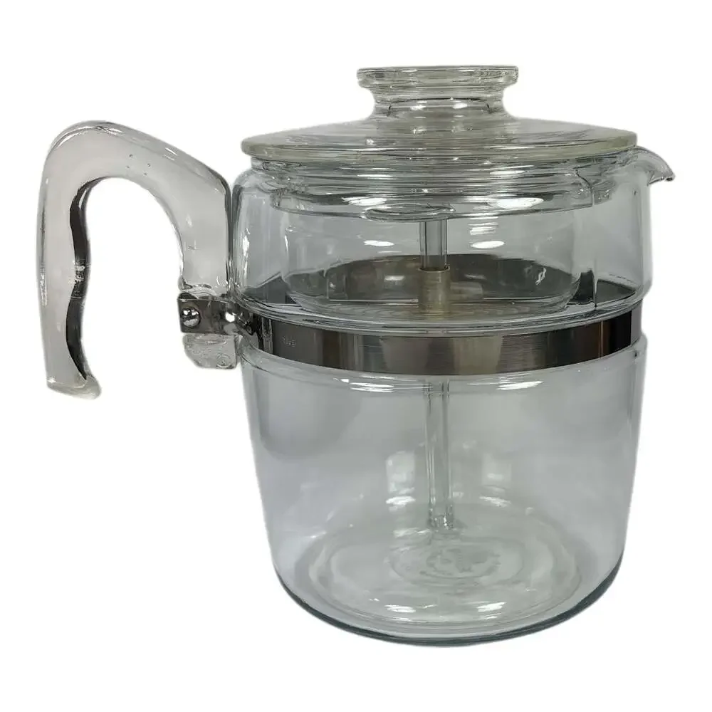 Vintage 7759 B Pyrex 9 Cup Glass Percolator Coffee Pot Flame Ware Complete Set - Picture 5 of 7